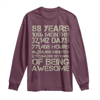 Vintage 88th Milestone Birthday Long Sleeve Shirt 88 Years Of Being Awesome