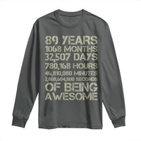 Vintage 89th Milestone Birthday Long Sleeve Shirt 89 Years Of Being Awesome