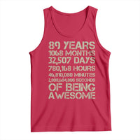 Vintage 89th Milestone Birthday Tank Top 89 Years Of Being Awesome