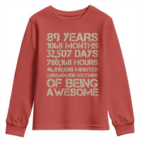 Vintage 89th Milestone Birthday Youth Sweatshirt 89 Years Of Being Awesome