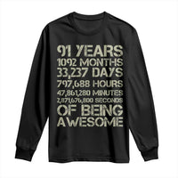 Vintage 91st Milestone Birthday Long Sleeve Shirt 91 Years Of Being Awesome