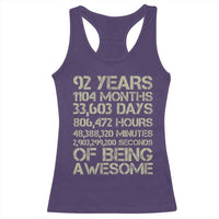 Vintage 92nd Milestone Birthday Racerback Tank Top 92 Years Of Being Awesome