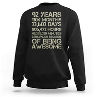 Vintage 92nd Milestone Birthday Sweatshirt 92 Years Of Being Awesome