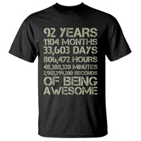 Vintage 92nd Milestone Birthday T Shirt 92 Years Of Being Awesome