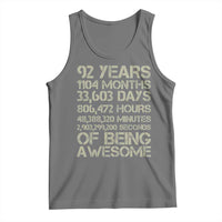 Vintage 92nd Milestone Birthday Tank Top 92 Years Of Being Awesome