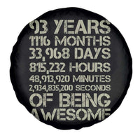 Vintage 93rd Milestone Birthday Spare Tire Cover 93 Years Of Being Awesome