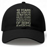Vintage 93rd Milestone Birthday Baseball Cap 93 Years Of Being Awesome