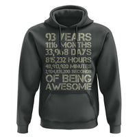 Vintage 93rd Milestone Birthday Hoodie 93 Years Of Being Awesome