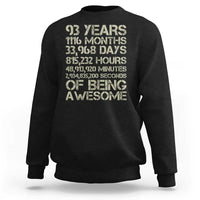 Vintage 93rd Milestone Birthday Sweatshirt 93 Years Of Being Awesome