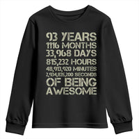 Vintage 93rd Milestone Birthday Youth Sweatshirt 93 Years Of Being Awesome