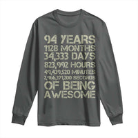 Vintage 94th Milestone Birthday Long Sleeve Shirt 94 Years Of Being Awesome