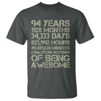 Vintage 94th Milestone Birthday T Shirt 94 Years Of Being Awesome