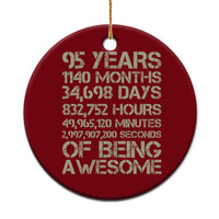 Vintage 95th Milestone Birthday Ceramic Ornament 95 Years Of Being Awesome