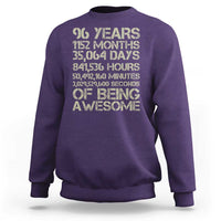 Vintage 96th Milestone Birthday Sweatshirt 96 Years Of Being Awesome