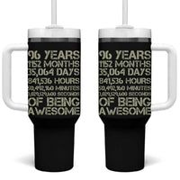 Vintage 96th Milestone Birthday Tumbler With Handle 96 Years Of Being Awesome