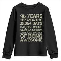 Vintage 96th Milestone Birthday Youth Sweatshirt 96 Years Of Being Awesome