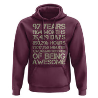 Vintage 97th Milestone Birthday Hoodie 97 Years Of Being Awesome