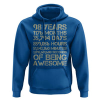 Vintage 98th Milestone Birthday Hoodie 98 Years Of Being Awesome
