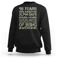 Vintage 98th Milestone Birthday Sweatshirt 98 Years Of Being Awesome