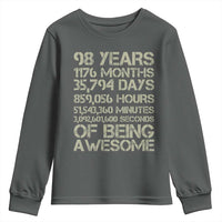 Vintage 98th Milestone Birthday Youth Sweatshirt 98 Years Of Being Awesome