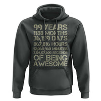 Vintage 99th Milestone Birthday Hoodie 99 Years Of Being Awesome