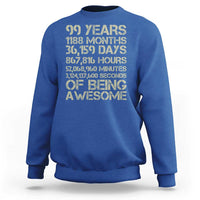 Vintage 99th Milestone Birthday Sweatshirt 99 Years Of Being Awesome