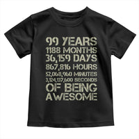 Vintage 99th Milestone Birthday Toddler T Shirt 99 Years Of Being Awesome