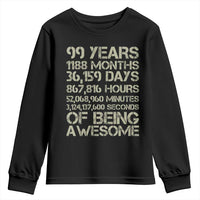 Vintage 99th Milestone Birthday Youth Sweatshirt 99 Years Of Being Awesome