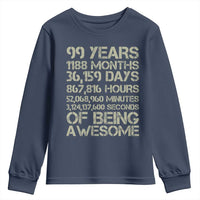 Vintage 99th Milestone Birthday Youth Sweatshirt 99 Years Of Being Awesome