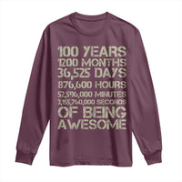 Vintage 100th Milestone Birthday Long Sleeve Shirt 100 Years Of Being Awesome