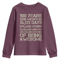 Vintage 100th Milestone Birthday Youth Sweatshirt 100 Years Of Being Awesome