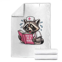 Funny Raccoon Nursing Student Healthcare Gift Throw Blanket