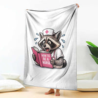 Funny Raccoon Nursing Student Healthcare Gift Throw Blanket