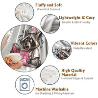 Funny Raccoon Nursing Student Healthcare Gift Throw Blanket