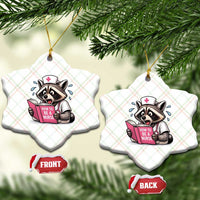 Funny Raccoon Nursing Student Healthcare Gift Ceramic Ornament