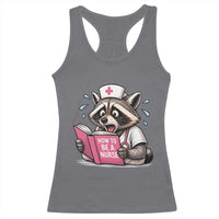 Funny Raccoon Nursing Student Healthcare Gift Racerback Tank Top