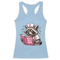 Funny Raccoon Nursing Student Healthcare Gift Racerback Tank Top