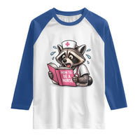 Funny Raccoon Nursing Student Healthcare Gift Raglan Shirt