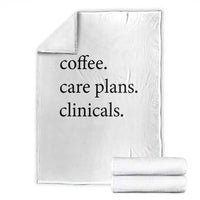 Funny Nursing School Life Throw Blanket Coffee Care Plans And Clinicals
