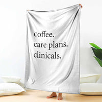 Funny Nursing School Life Throw Blanket Coffee Care Plans And Clinicals