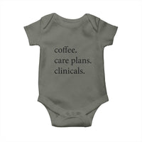 Funny Nursing School Life Baby Onesie Coffee Care Plans And Clinicals