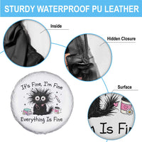 Funny Stressed Black Cat Nursing Student Life Spare Tire Cover ts Fine Im Fine Everything Is Fine