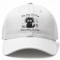 Funny Stressed Black Cat Nursing Student Life Baseball Cap ts Fine Im Fine Everything Is Fine