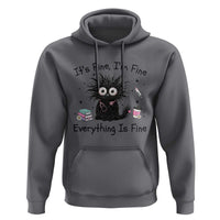Funny Stressed Black Cat Nursing Student Life Hoodie ts Fine Im Fine Everything Is Fine