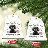 Funny Stressed Black Cat Nursing Student Life Ceramic Ornament ts Fine Im Fine Everything Is Fine
