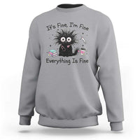 Funny Stressed Black Cat Nursing Student Life Sweatshirt ts Fine Im Fine Everything Is Fine