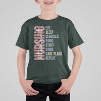 Funny Student Nurse Life T Shirt For Kid Eat Sleep Clinicals Panic Study Repeat
