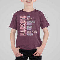 Funny Student Nurse Life T Shirt For Kid Eat Sleep Clinicals Panic Study Repeat
