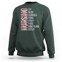 Funny Student Nurse Life Sweatshirt Eat Sleep Clinicals Panic Study Repeat
