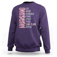 Funny Student Nurse Life Sweatshirt Eat Sleep Clinicals Panic Study Repeat